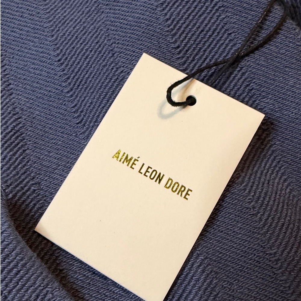 Aime Leon Dore Herringbone Hoodie Men's M Blue Knit Pullover Sweatshirt NWT - Picture 6 of 7